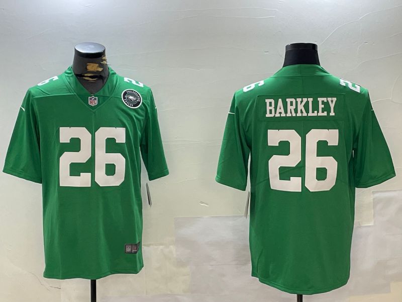 Men Philadelphia Eagles #26 Barkley Green Second generation 2024 Nike Limited NFL Jersey style 7